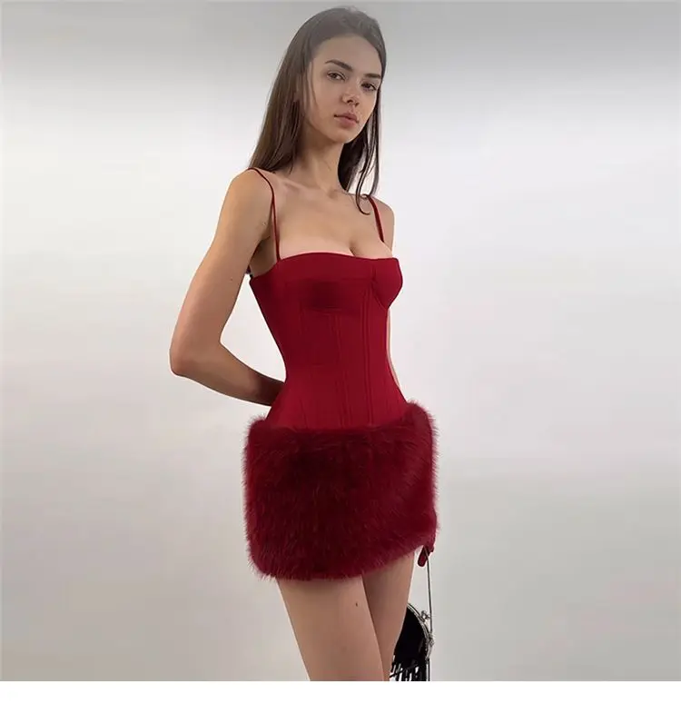 Bodycon vestido vermelho elegante mulher techwear funcional moderno prático útil útil avançado valioso digno