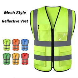 Adjustable Reflective Highlight Security Vests High Visibility Safety Vest Traffic Night Outdoor For Running Cycling Sports