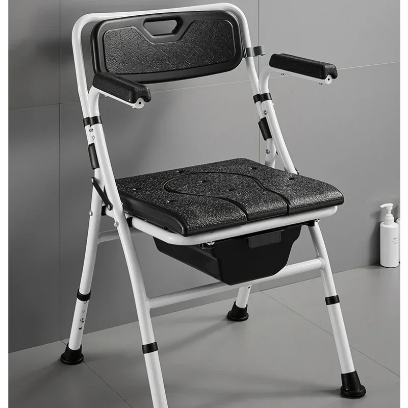 

Portable Shower Stool for Elderly Foldable Bath Chair, Toilet Seat with Bucket, Assisted Bathing, Secure and Convenient