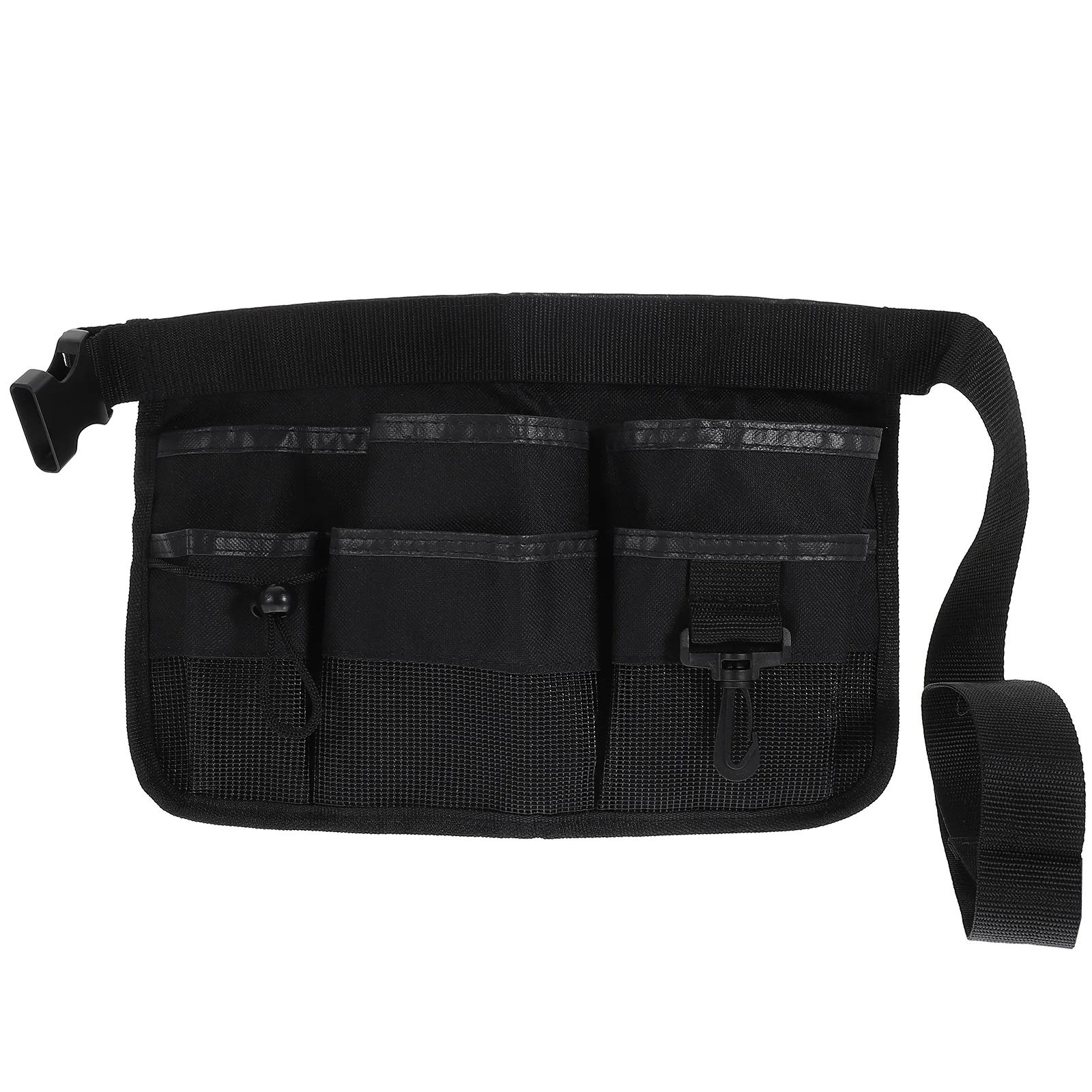 

6pcs Cleaning Apron 6 Pockets Adjustable Waist Belt Garden Tool Bag Black Waterproof Utility Pouch Long Term Use