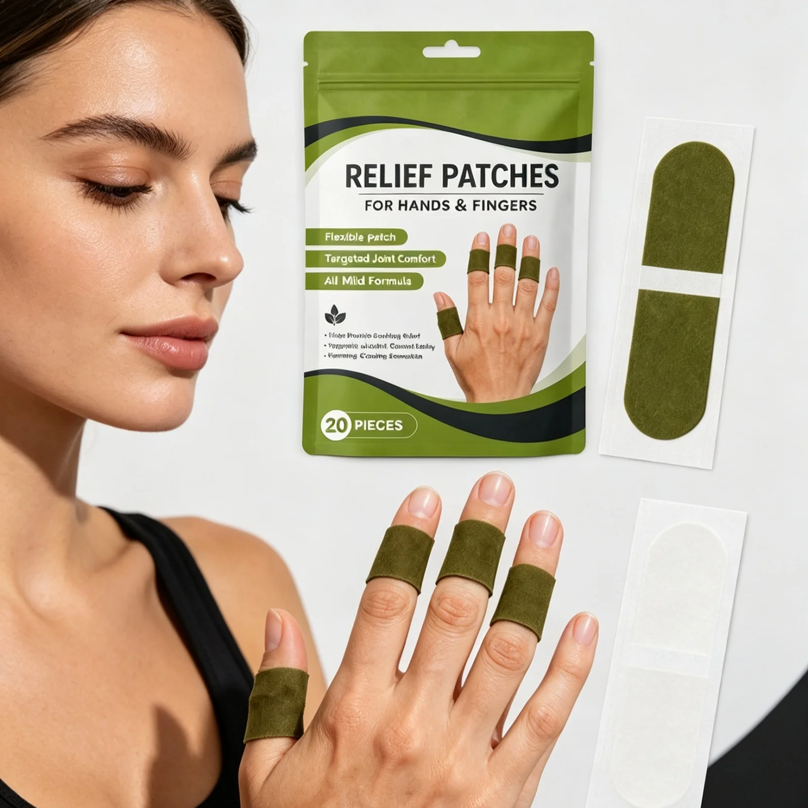 Finger Relief Patches Fits Closely Support Joint Comfort Mobility Warming Cooling Sensation Ease Stiff Sore Flexible Joint Patch