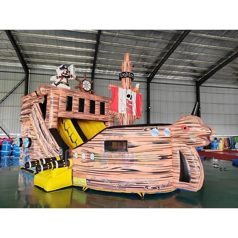 Pirate Ship Theme Inflatable Jumping Castle for Kids Commercial Outdoor Bounce House Slide Combo Event Party Amusement Equipment