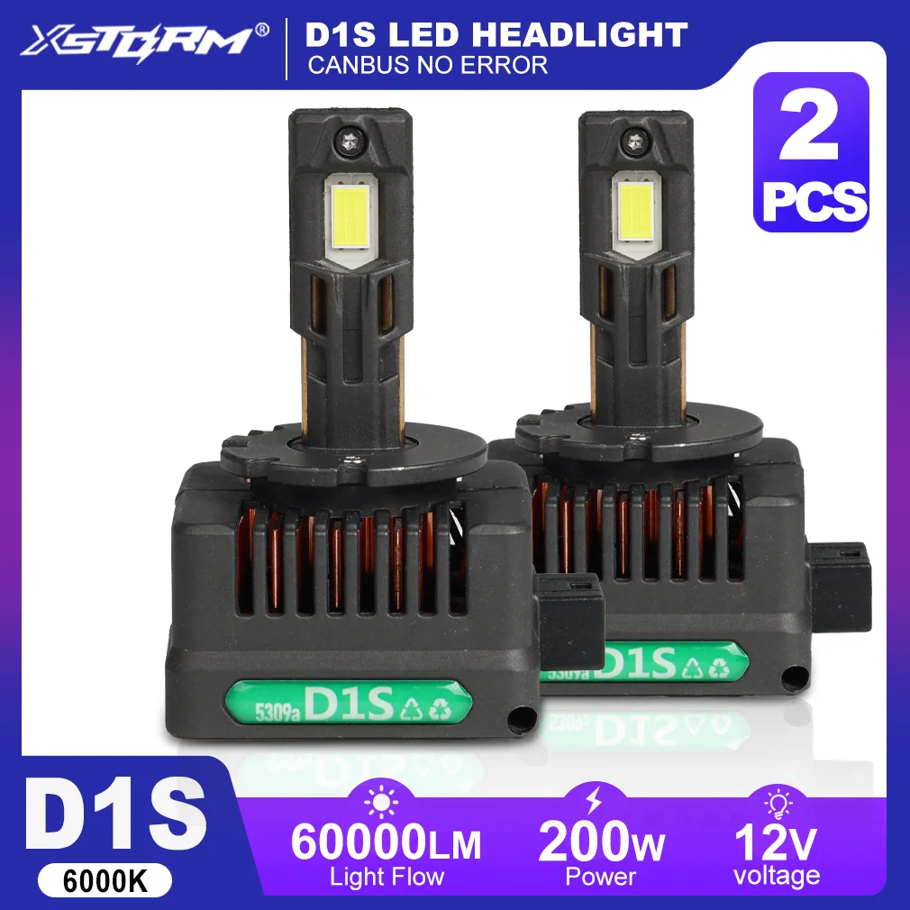 

Светодиодные лампы для фар D1S D2S D3S D4S D8S, 200 Вт, 60000 лм, автомобильные LED-фары Canbus без ошибок, 12В 24В, автолампы, 1:1 замена ксеноновых ламп