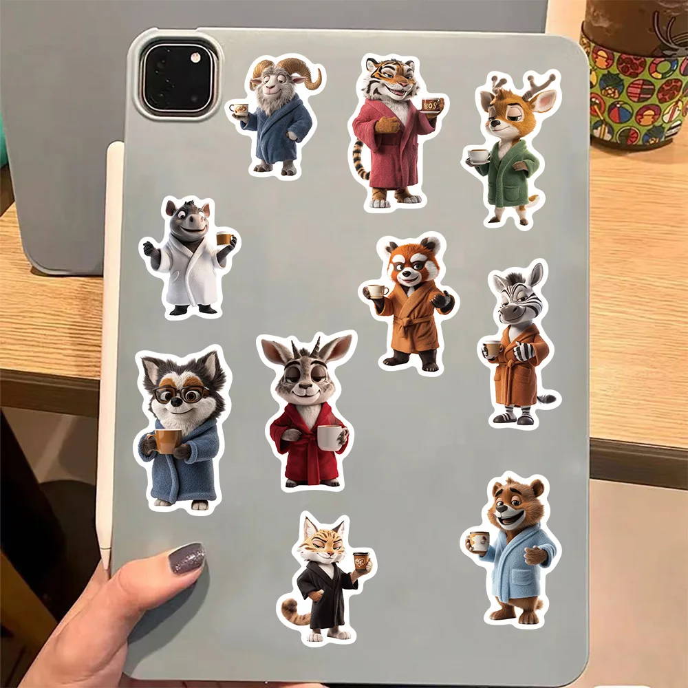 50 pçs café bebendo animais adesivos diy caso de telefone notebook copo água decoração da motocicleta adesivos à prova dwaterproof água brinquedo