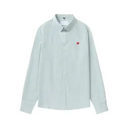 Camisa de negocios a la moda para hombre, camisa bordada de algodón 100% para otoño 2024, Top transpirable cómodo de manga larga para oficina de gran tamaño