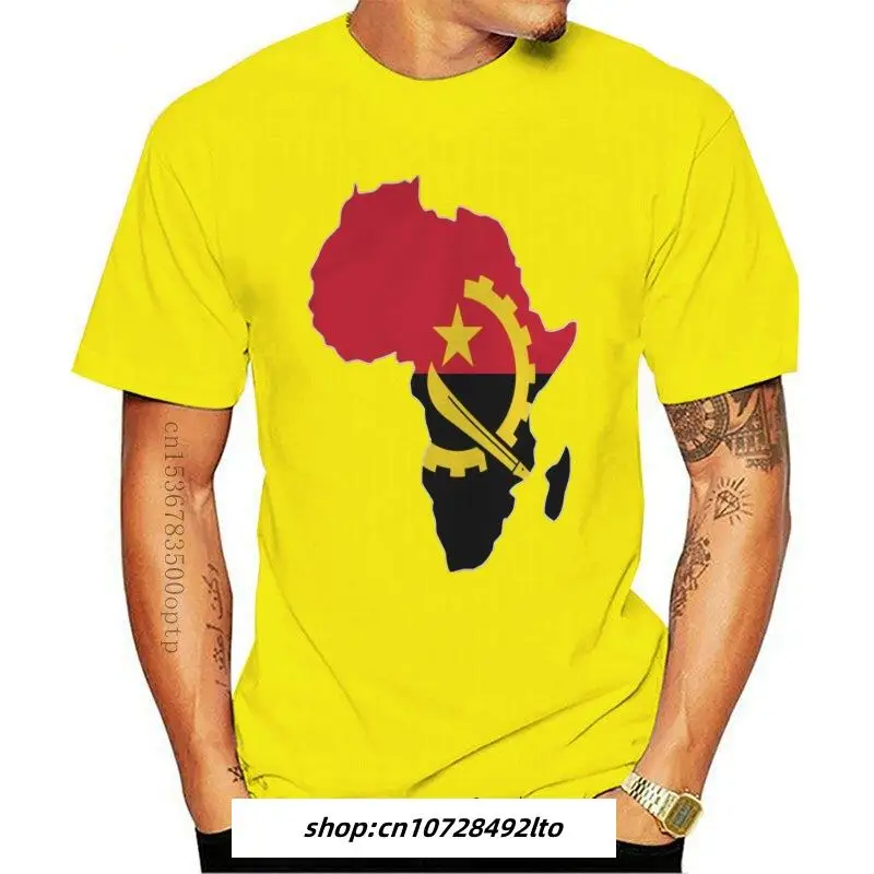 Tee Funny Men T Shirt Women Novelty Tshirt Angola Map In Africa Map Cool T-Shirt