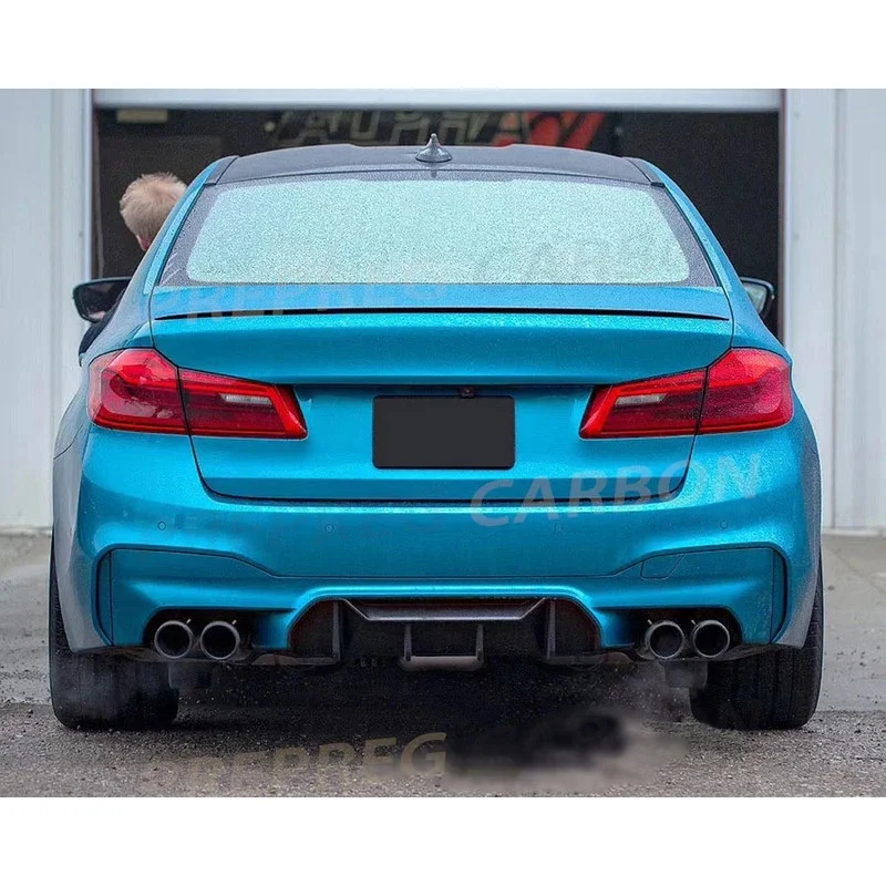 

For 5 Series Carbon Fiber Rear Bumper Lip Diffuser Spoiler F90 M5 2017 2018 2019 P Style FRP Bumper Guard