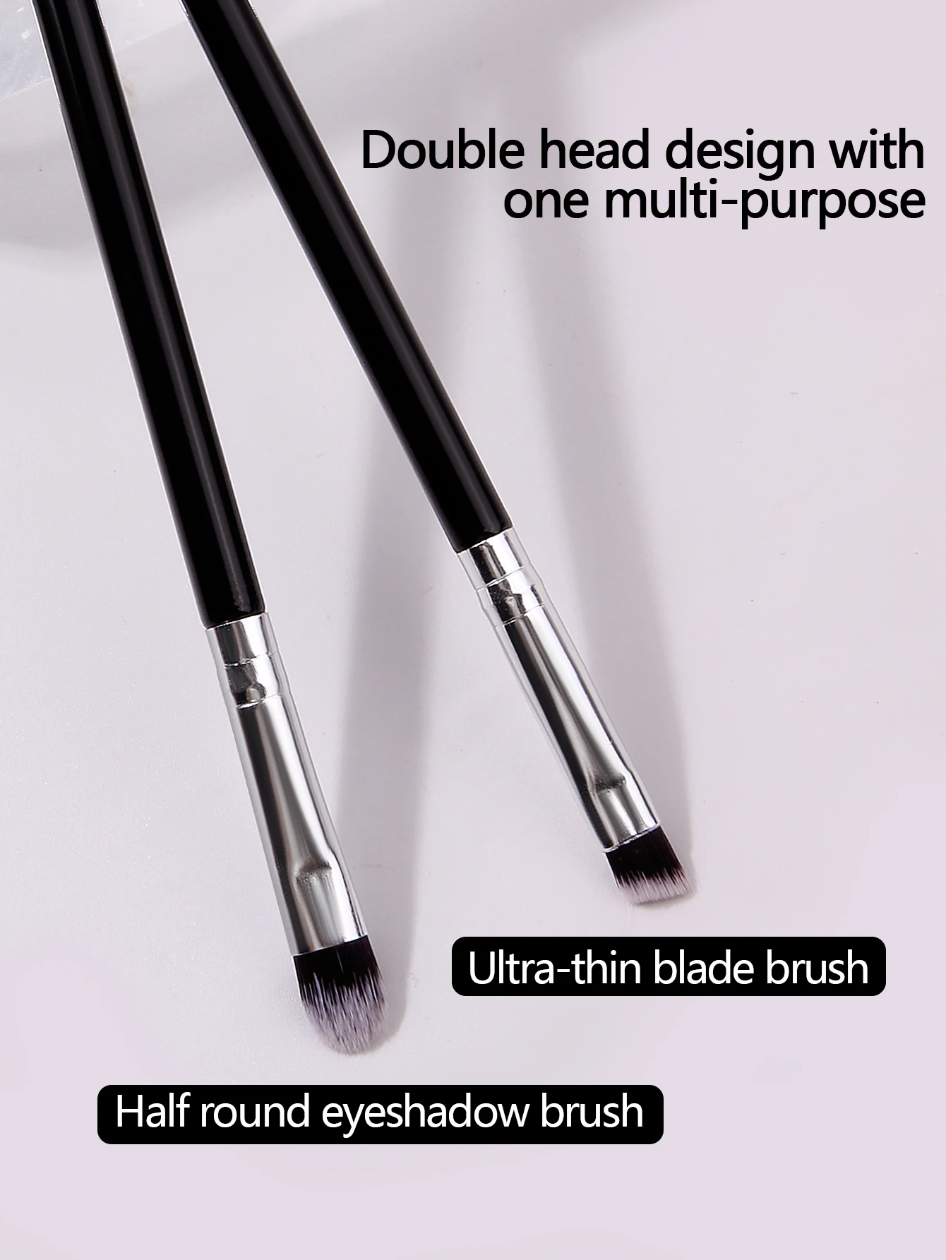 2Pcs Double Head Eyeliner Brushes Fine Angle Flat Brow Brush Eyes Makeup Brush Precise Detail Eyeshadow Smudge Brush