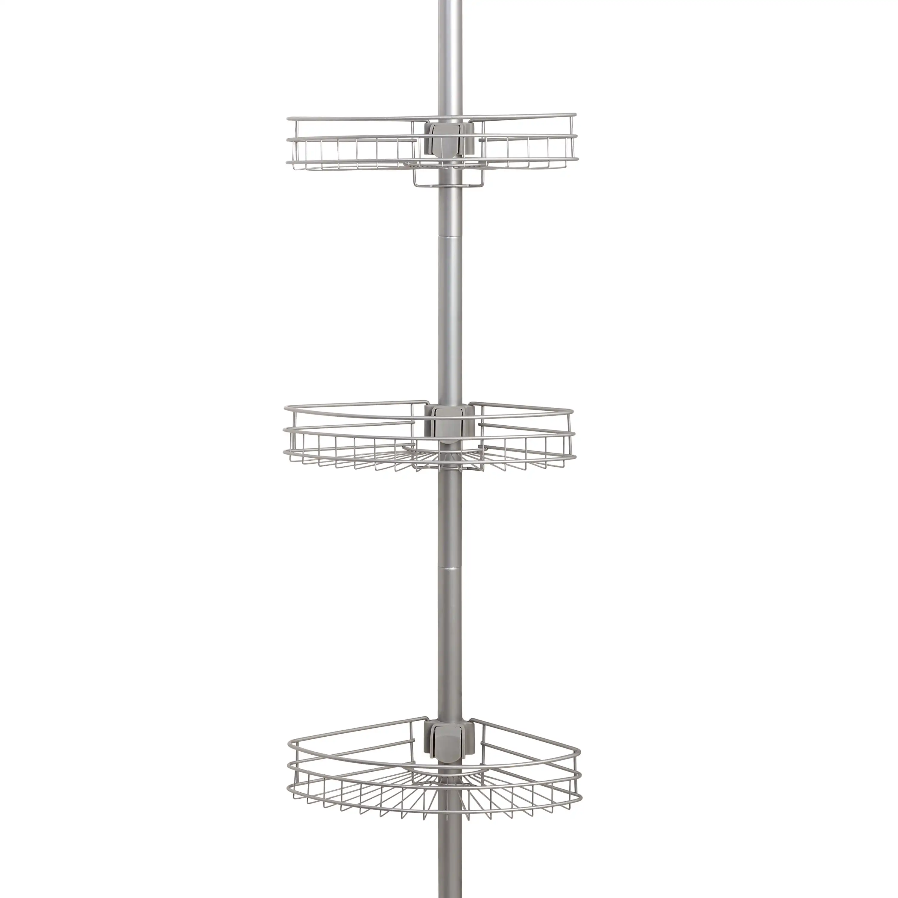 

Tension Pole Shower Caddy, Rust Resistant Steel, 3 Shelf, Satin Nickel