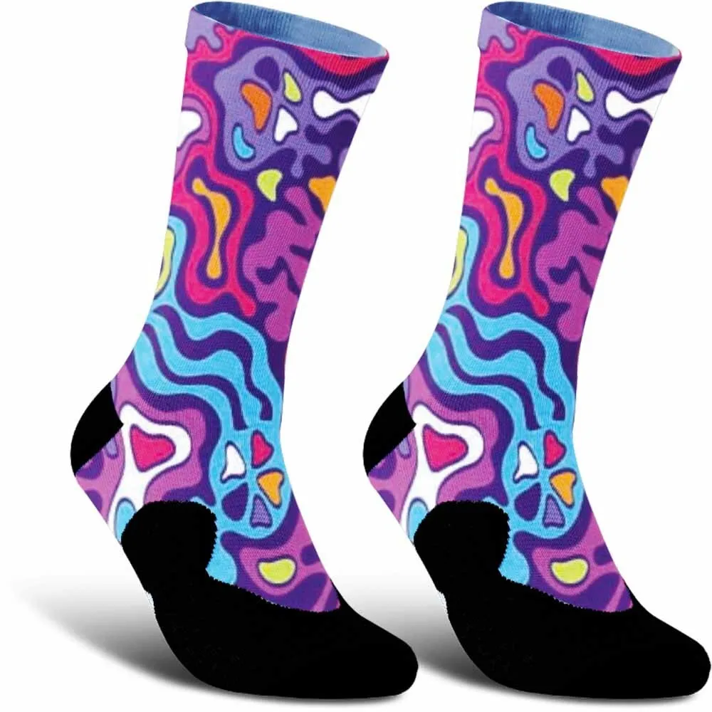 2025 New Creative Pink Lion Head Pattern Sports Cycling Socks, unisex, lightweight, breathable, durable, moisture wicking