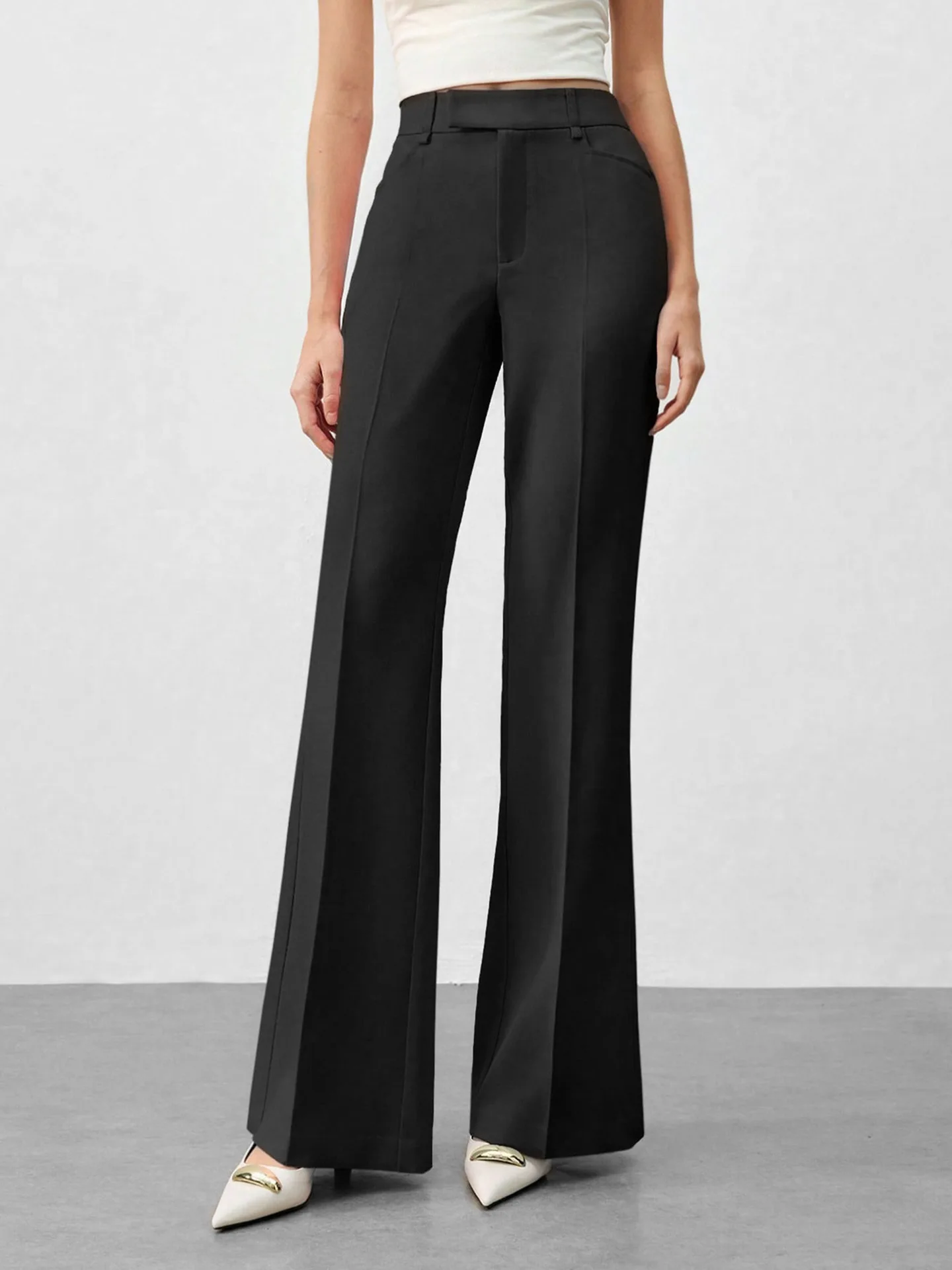 High Waist Women Suit Pants Fall Straight Office Ladies Fashion Trousers Casual Button Loose Female Chic Pants New Woman Clothes