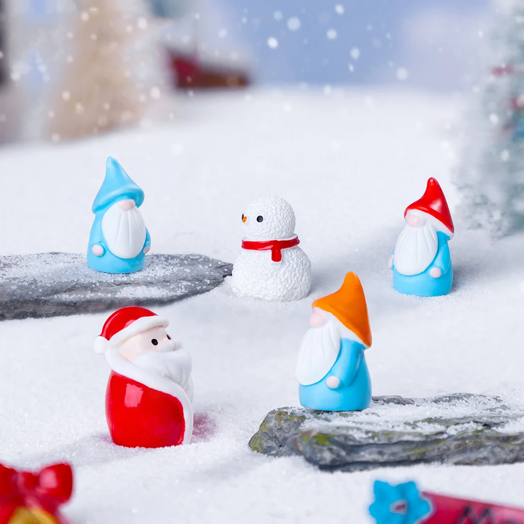 إكسسوارات الديكور ذاتية الصنع قزم الهالوين الإبداعية اللامعة زينة عيد الميلاد من الراتنج لتزيين المناظر الطبيعية الصغيرة لعيد الميلاد