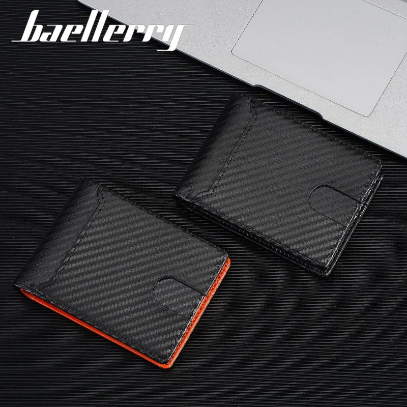 New Carbon Fiber Mens Wallet Thin Credit Card Case Multiple Card Slots ID Holder Business Card Organizer PU Leather