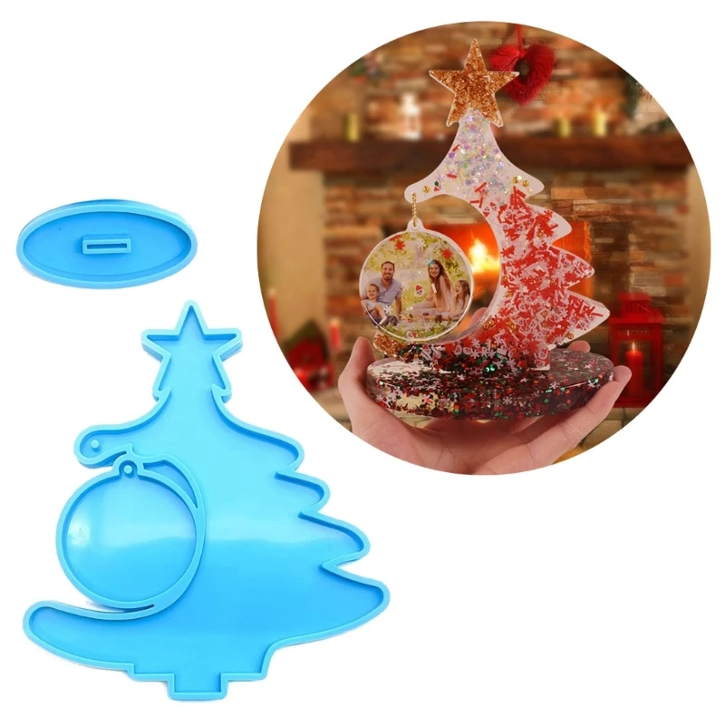 Decorações árvore molde silicone diy ferramenta ornamento resina epóxi molde artesanato fazendo