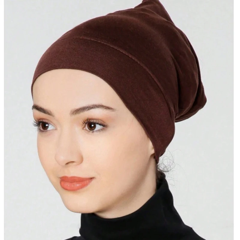 Undercap Scarf Hijab Cap Unisex Dreadlock Cap Turbans Women Stretch Under Caps Solid Color