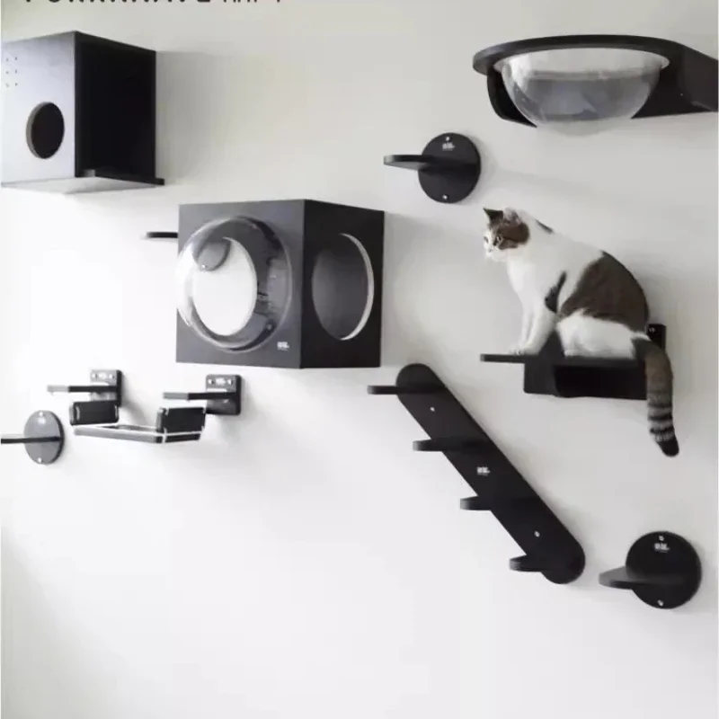 

Wall mounted space capsule cat climbing frame wall jumping platform