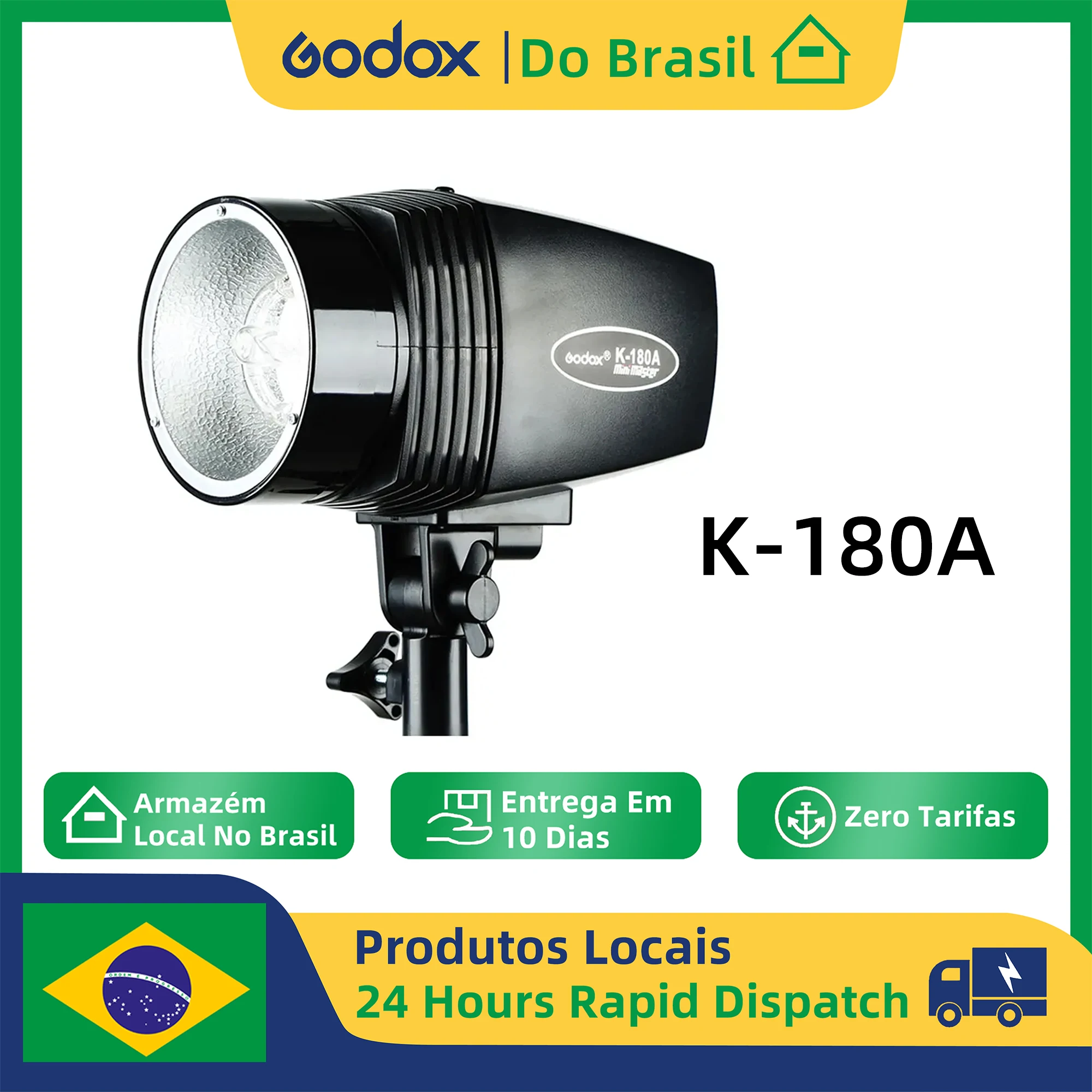 【Do Brasil】GODOX K-180A 220V 110V Mini Master 180W Studio Strobe Photo Compact Flash Light Lamp