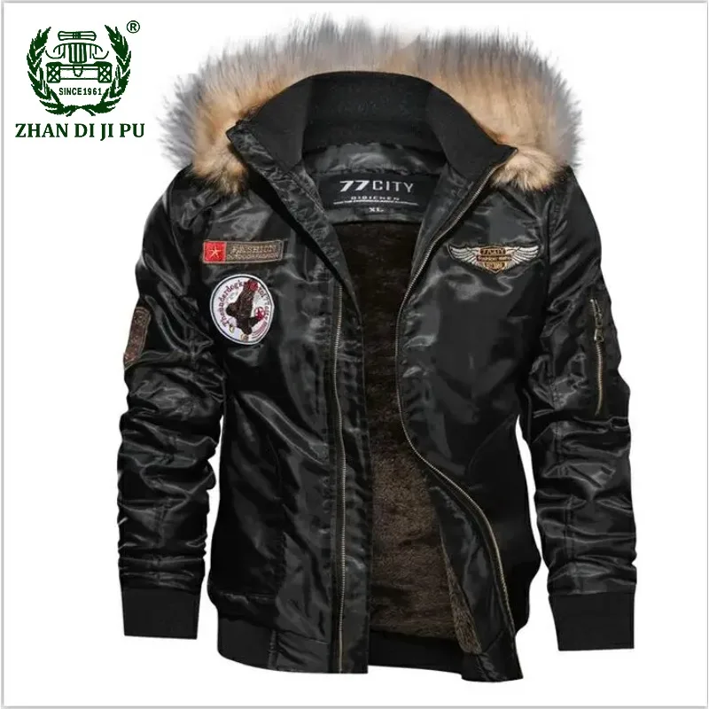 

Military Jacket Men Thick Windbreaker Winter Air Force Flight Jacket Tactical Hooded Mens Jacket Jaqueta Masculina Streetwear