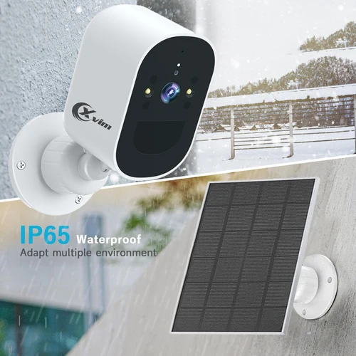 Imagen 2 del producto XVIM 4MP Cámara de seguridad solar WiFi inalámbrico 4MP Cámara alimentada por batería solar HD Protección de vigilancia del hogar
