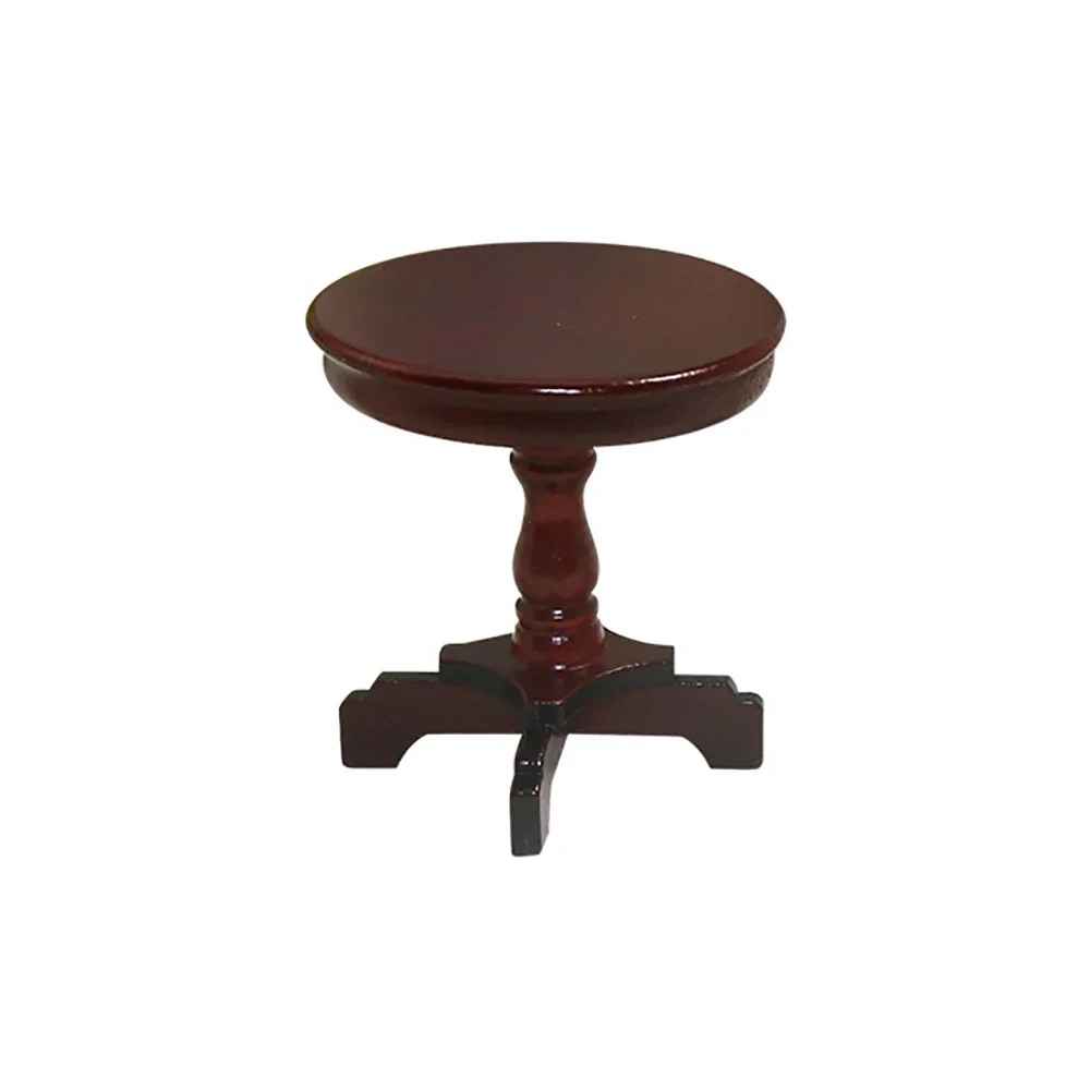 1/12 Dollhouse Miniature Wooden Round Table Mini Furniture Model Toy for Doll House Accessories Decoration ob11 bjd