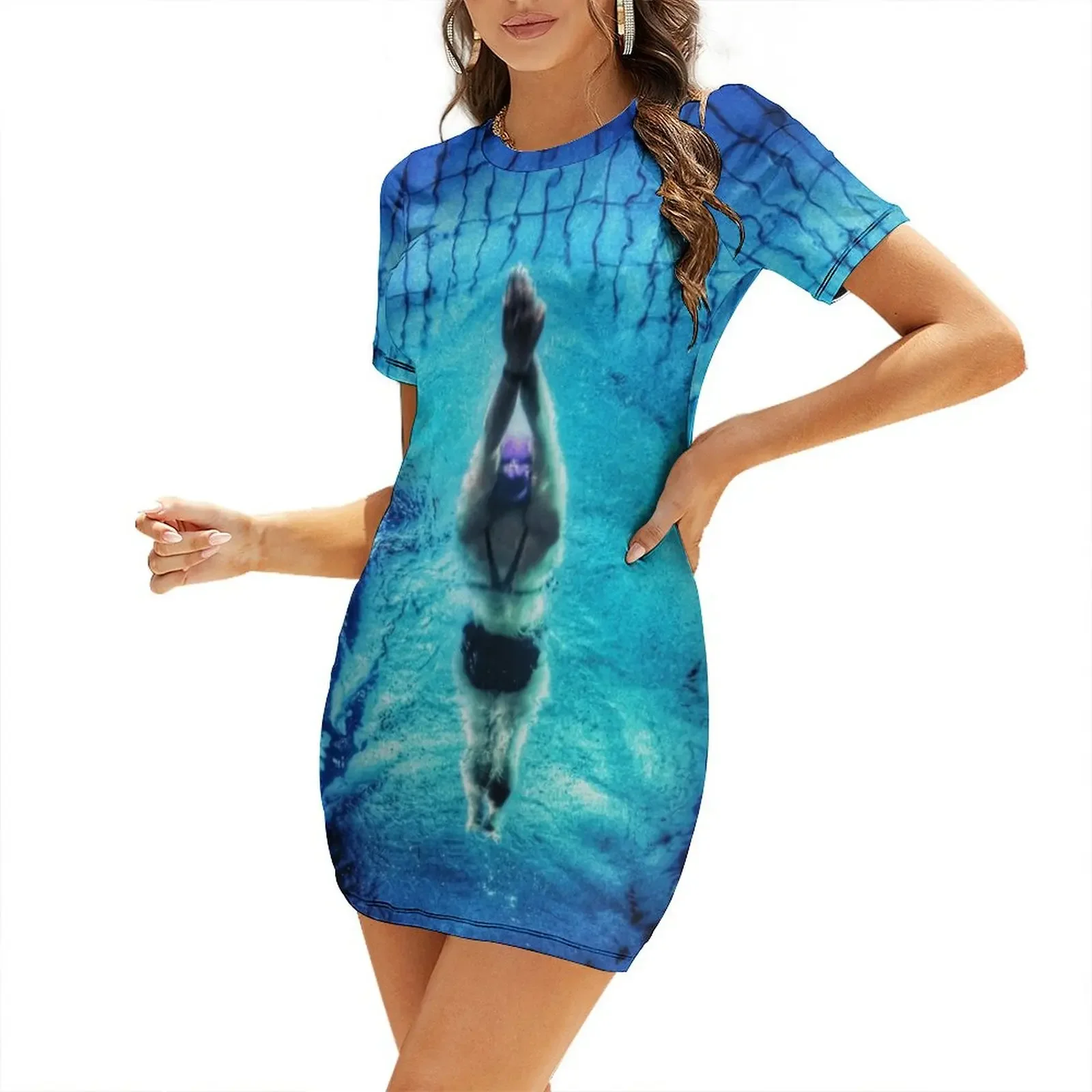

Swim From the Heart Short-Sleeved Dress Summer women's clothing women dresses