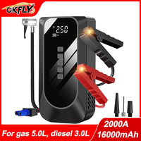 GKFLY Portable Car Jump Starter with Air Compressor 2000A Car Battery Booster Charger Starting Device Tire Inflator Power Bank