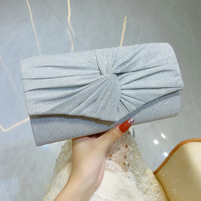 

Серебряная банкетная сумка, женская сумка в стиле ретро, вечернее платье с перекрестным узлом, сумка для ужина, кошелек с ремнями через плечо Bolso Mujer