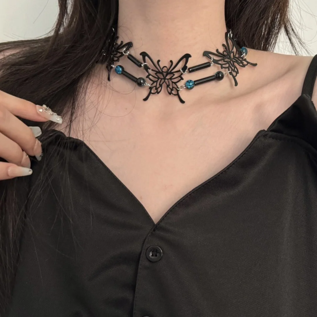 

DUTRIEUX Halloween Party Jewelry Cobweb Clavicle Chain Necklace For Women Men Festival Jewelry Decoration Accessory Choker Gifts