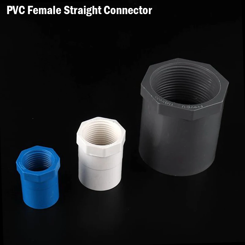 10Pcs 1/2''-20mm to 2''-63mm PVC Pipe Connector Garden Irrigation Watering Tube Female Thread Straight FishTank feedwater Joints