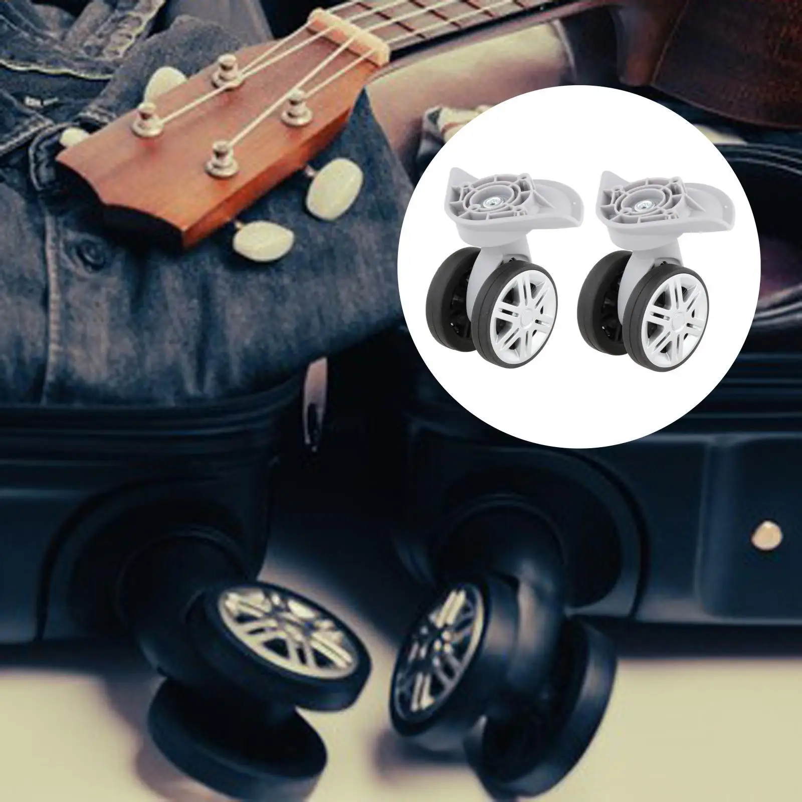 2 Pieces Replacement Luggage Wheels A19 360 Rotation Wear Resistant Heavy Duty Suitcase Wheels Swivel Casters for Luggage Box