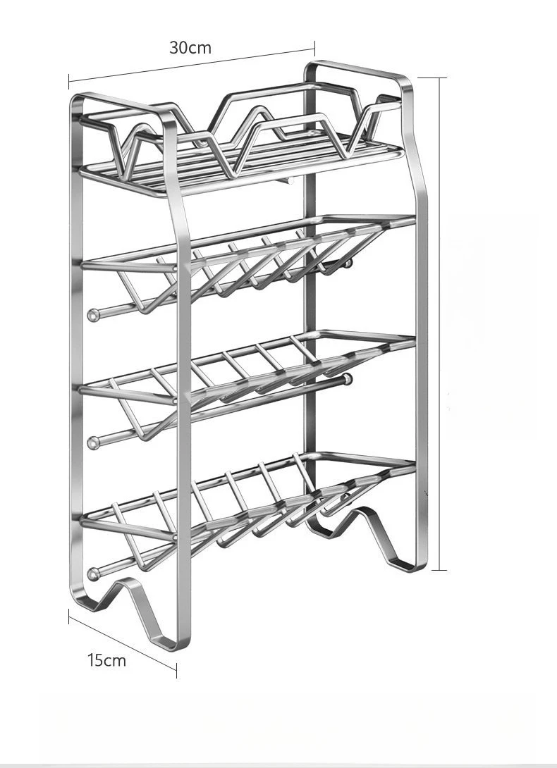 Stainless steel seasoning products seasoning rack household kitchen multi-layer oil, salt, sauce and vinegar storage rack