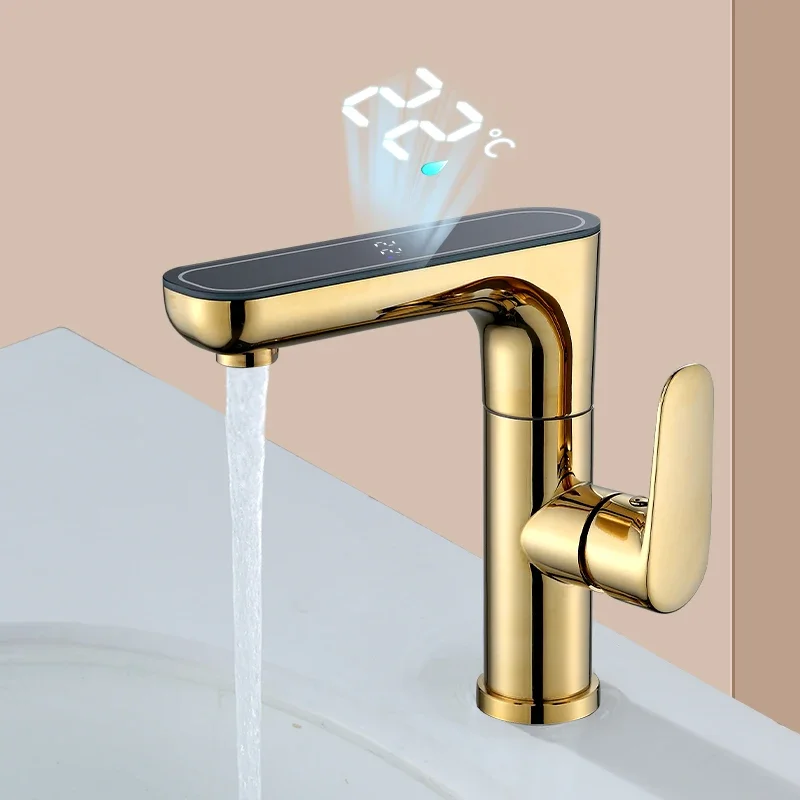 

New arrivals Digital Display Temperature Display Screen Single Handle Taps Hot/Cold Water Single Mixers Basin Bathroom Faucets