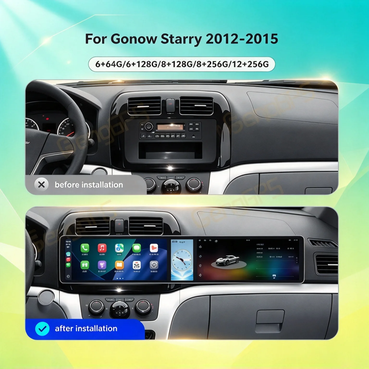 Radio Tape Recorder 12.3 Inch Combined Screen For Gonow Xinglang 2012-2015 Android 15 GPS Navigation Car Multimedia Player