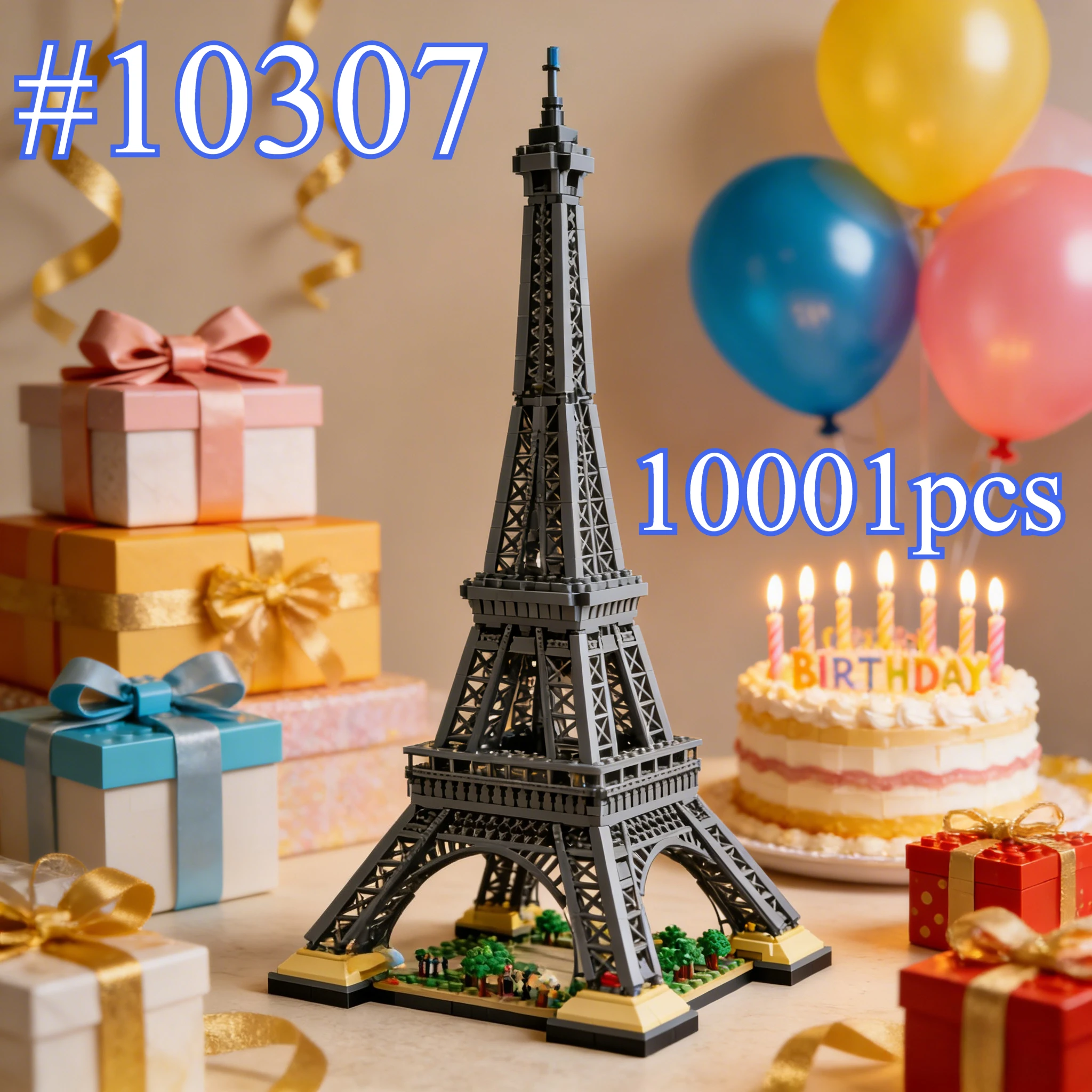 The Famous Big Tower Model 10307 Building Blocks Sets Suitable for Christmas Gifts Not Compatible with Legoed Particles,10001pcs