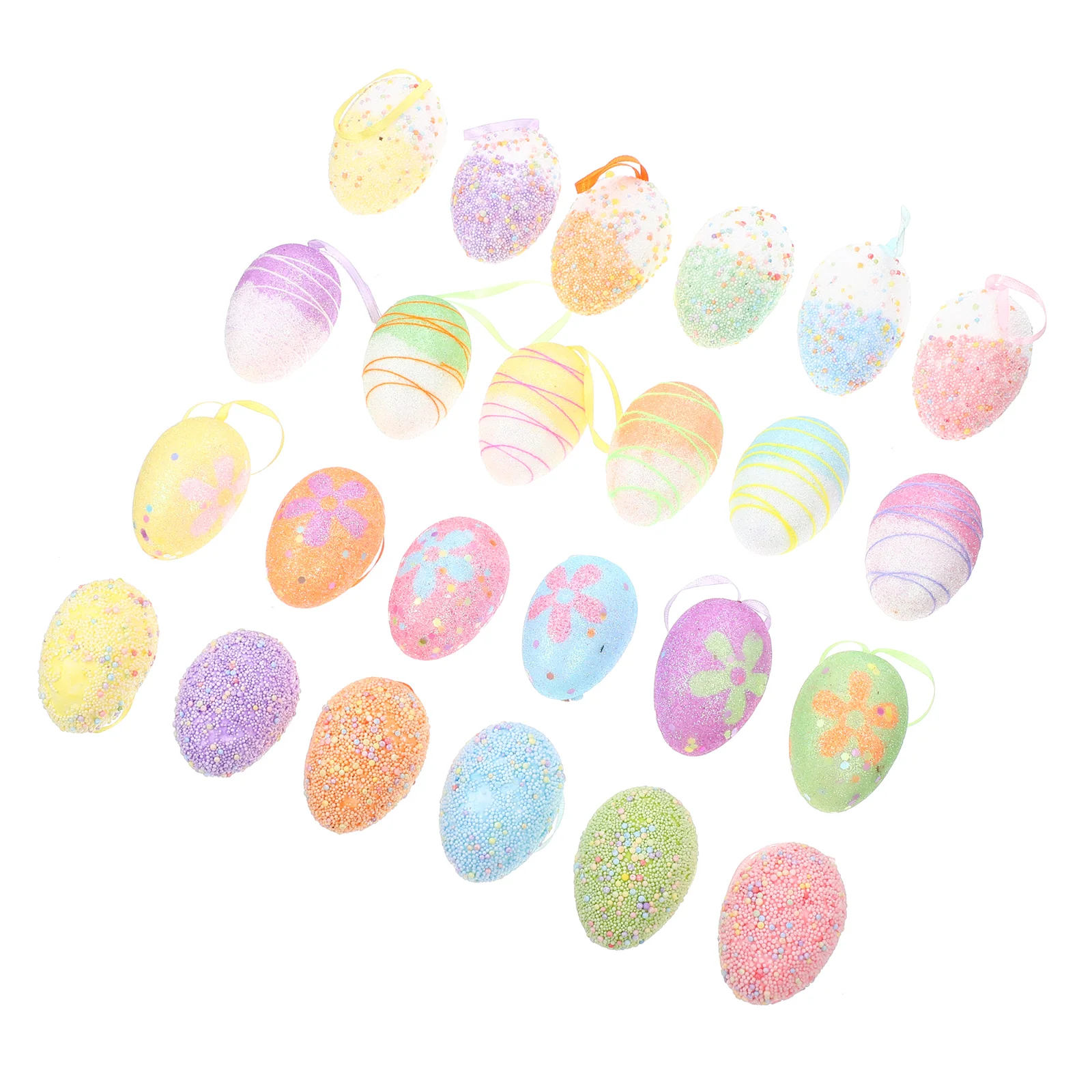 

24 Pcs Simulated Egg Ornament Festival Pendant Easter Themed Foams Home Decor Adornment Craft Shape