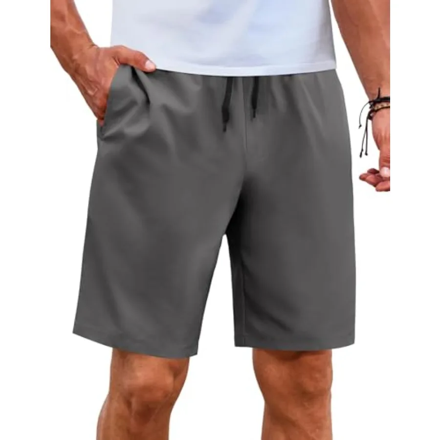 

COOFANDY Mens Casual Shorts Elastic Waist Drawstring Shorts Lightweight Summer Beach Shorts