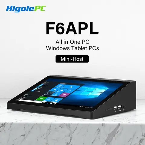 Higole F6APL 10.1'' Fanless Mini PC Intel J3455 Windows 10 WiFi5 4GB 64GB 2340mAh 4K RS-232 RJ45 Laptop Desktop PC Mini Computer