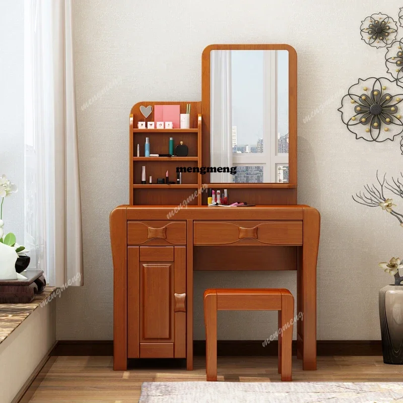 

Bedroom Drawers Dresser Eithe Girl Makeup Stool Wooden Luxury Dressing Table Storage Mirror Hotel Coiffeuse De Chambre Furniture