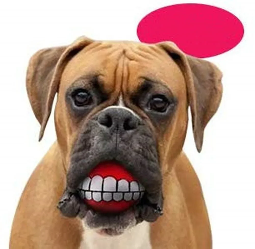 Funny Teeth Balls for Dogs Nontoxic for Puppy Small Large Doggies Tooth Chew Toy Squeaky Smiling Pet Ball Cute Doggy Gifts