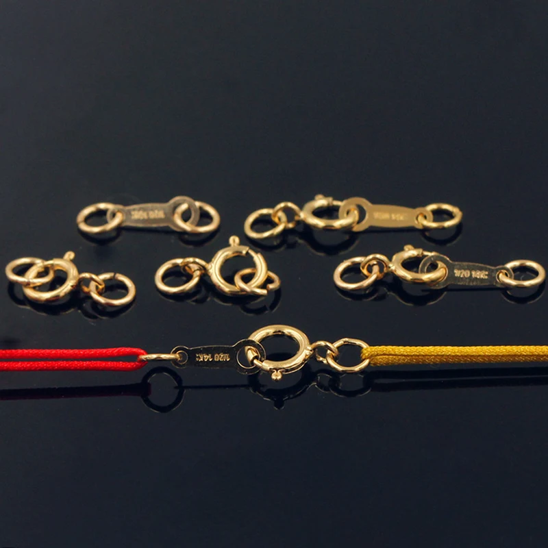 14K Gold Filled Spring Ring Clasps Jump Rings Tags Combination Matching for Bracelets Necklace Making Handmade Jewelry Findings