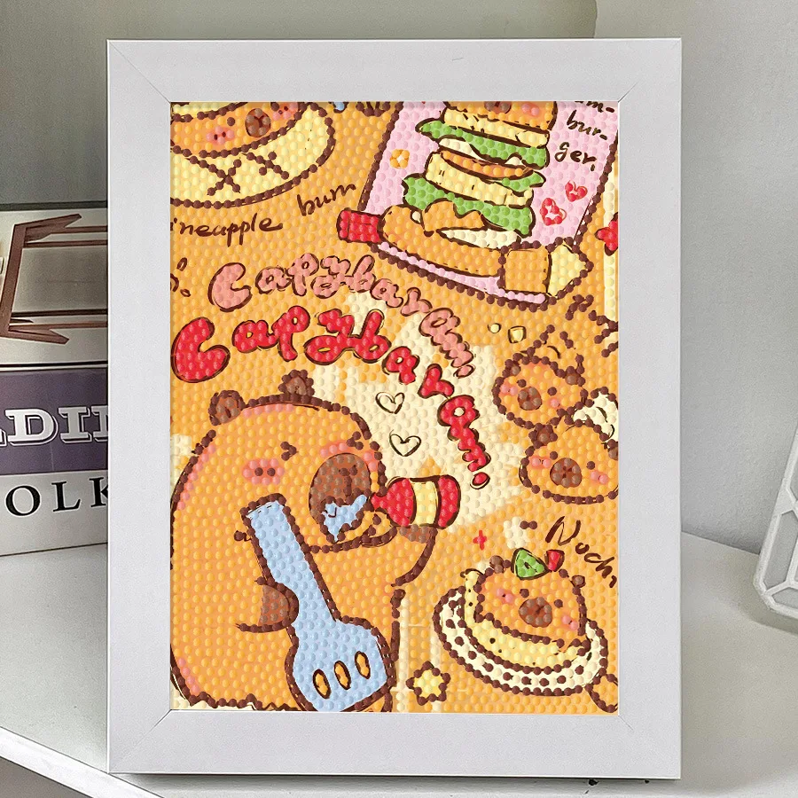 

Capibara Diamond Sticker Art, Fully Adorned With Diamonds, Children's Diy Cartoon Cute And Adorable Handcrafted Diamond Embroide