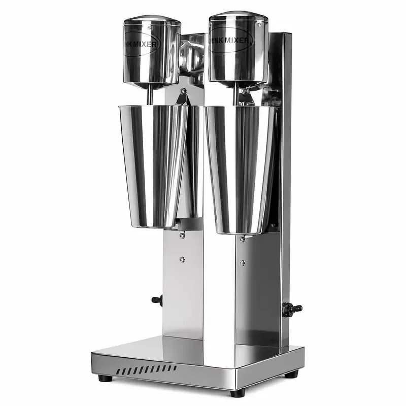 Commercial electric stainless steel double-head milkshake machine for bubble tea shops, hotels and restaurants