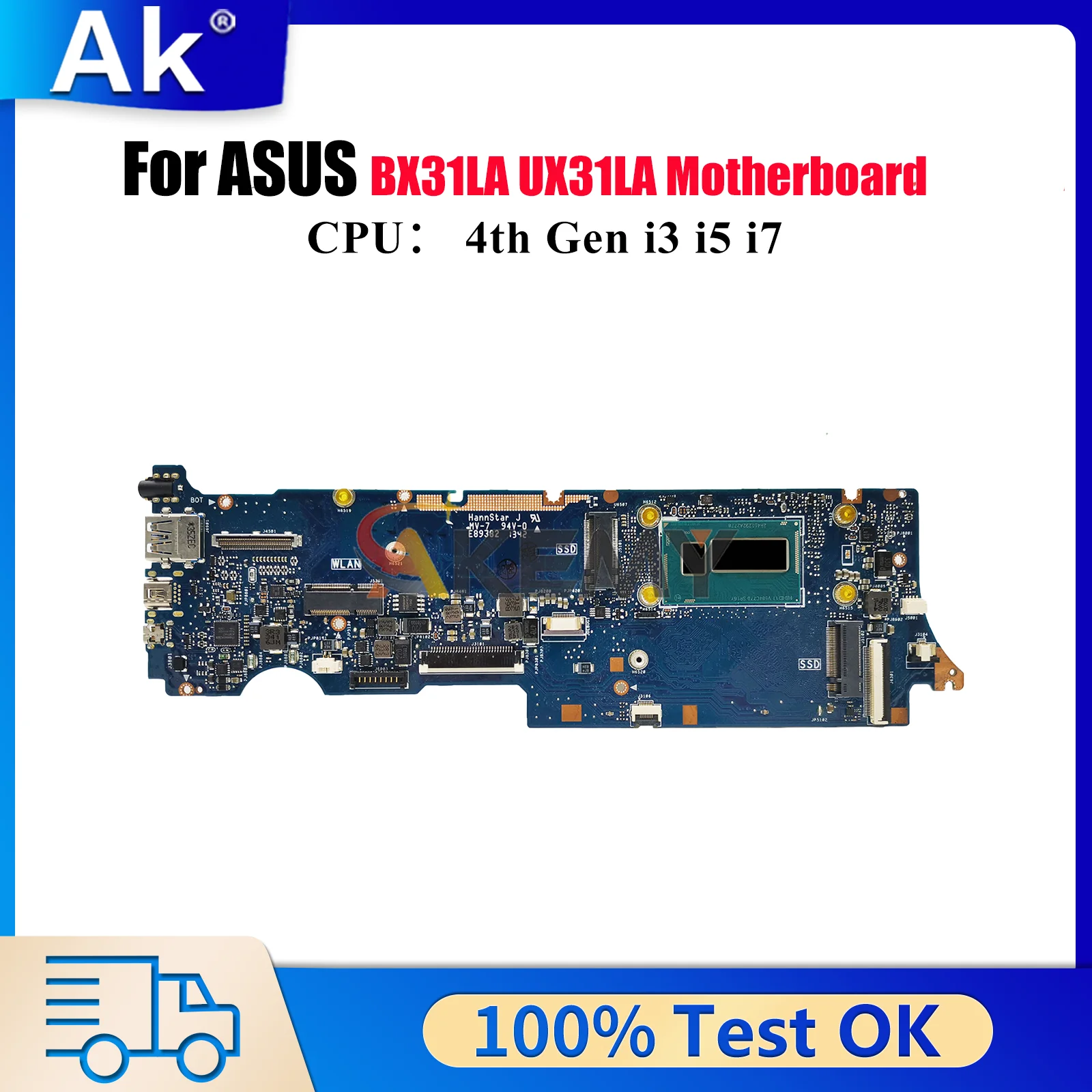 

UX31LA Материнская плата для ноутбука ASUS ZenBook UX31LA UX31L BX31LA Материнская плата для ноутбука с процессором i3 i5 i7 100% тестирование ОК быстрая доставка