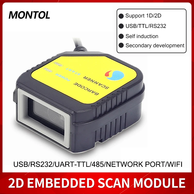 Montol Embedded Scanner Module 2D Barcode Scanner Head Module Fixed USB TTL RS232 Scanner Engine MT-400