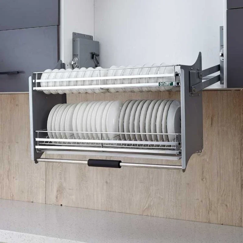 Kitchen Accessories Lift Basket Pull Down Shelves Cabinet Elevator Basket
