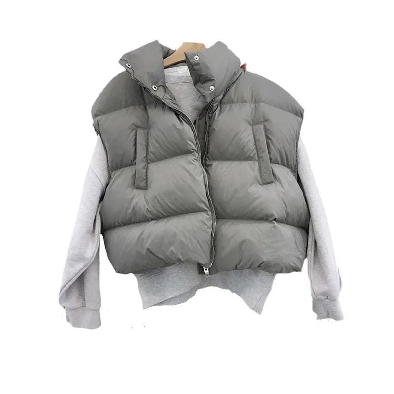 2024 Winter Long Sleeve Women Jacket Casual Chic Fashion Zipper Tops Stand Collar Loose Roupas Femininas