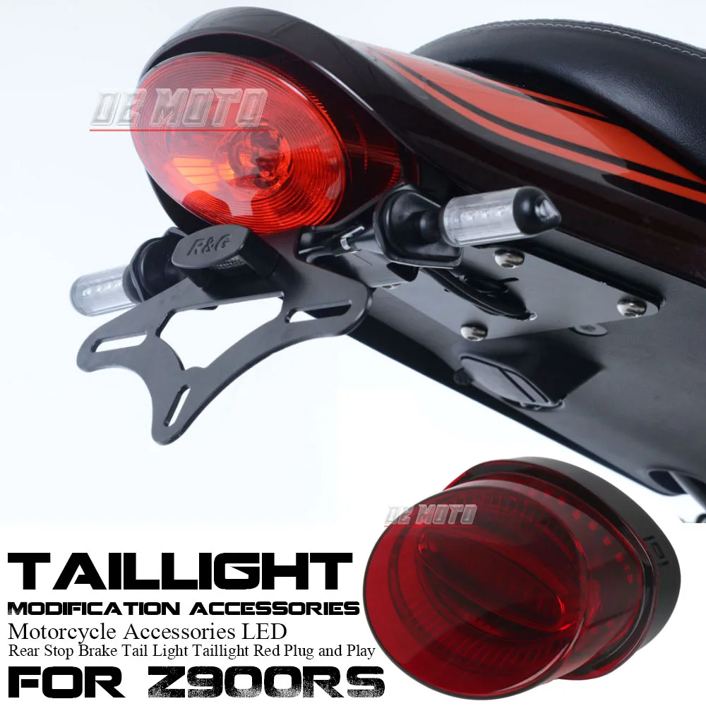 

Motorcycle Accessories For KAWASAKI Z900 RS Z900RS Z 900 RS 2018-2023 LED Tail Lamp Rear Brake Tail Run Light Red Lens Taillight