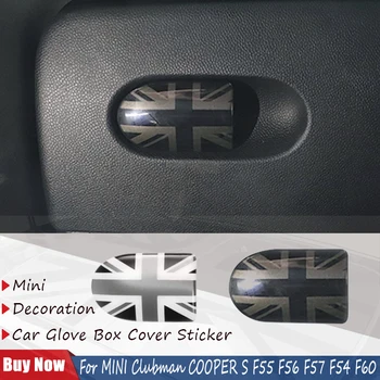 Zwarte Vlag Auto Handschoenenkastje Handvat Decoratieve Opbergdoos Cover Sticker Voor Mini Clubman Cooper S F55 F56 F57 F54 F60 Auto-Styling