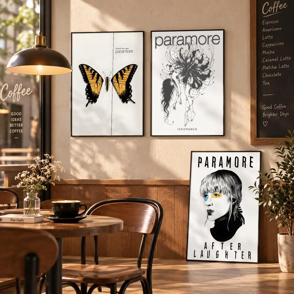 P-Paramore Poster Stickers Painting Mural HD Wall Decals for Bedroom Living Room Home Self-Adhesive Decor Gift