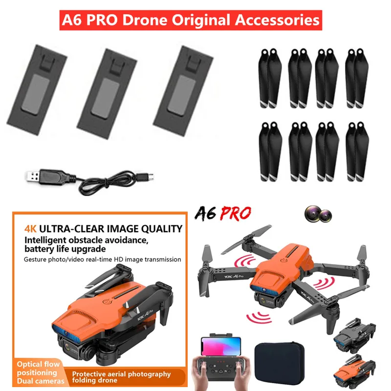 

A6 PRO Drone Battery A6 Pro Drone Original Accessories 3.7V 1600MAH Battery/ Propeller For A6 PRO Drone Battery A6 Drone Blades